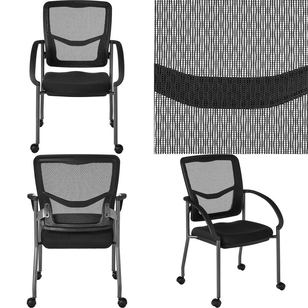 Visitor Chair Padded - Stackable Visitor Chair with Breathable Back,