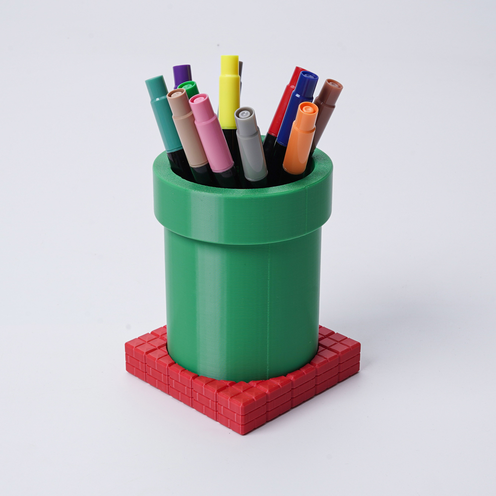 Gaming Desk With Hutch - 1 Creative Pen Holder Green Pipe
