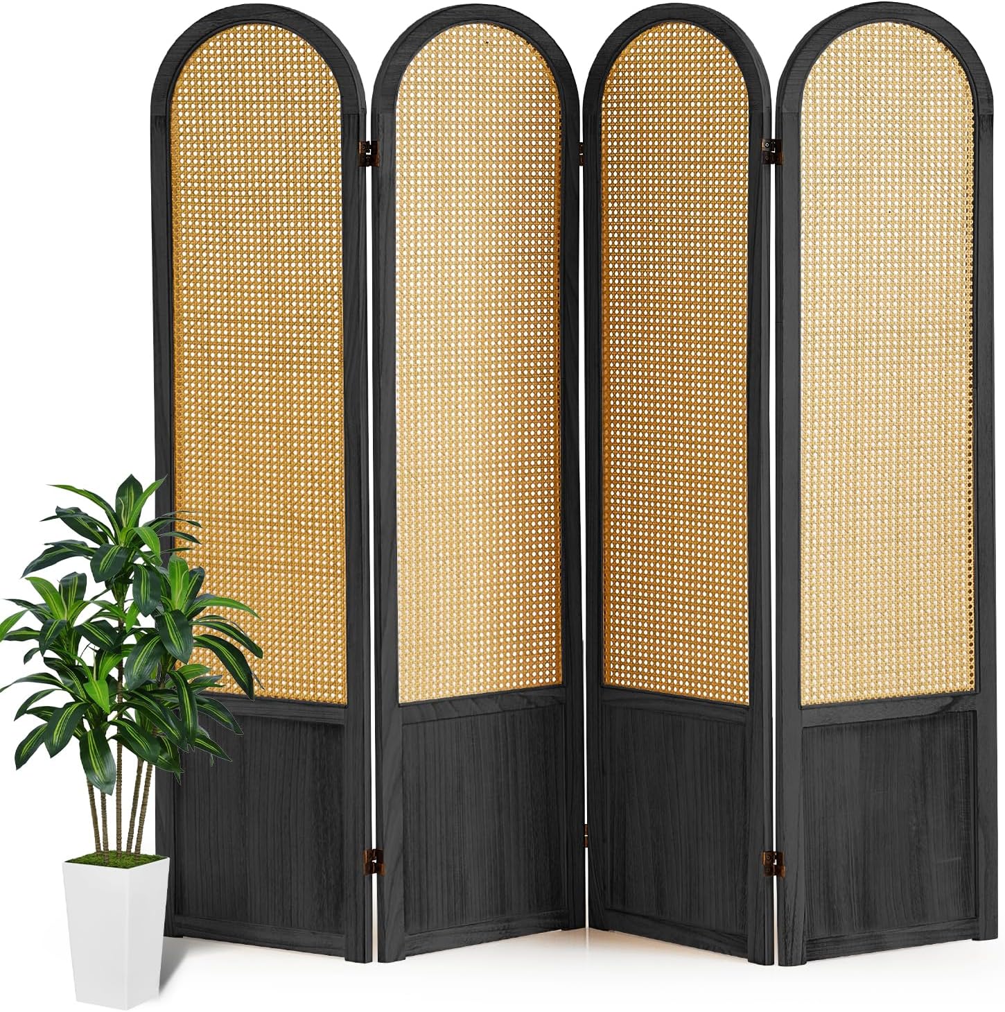 Partition Screen Divider - 4 Panel Room Divider, Folding Privacy