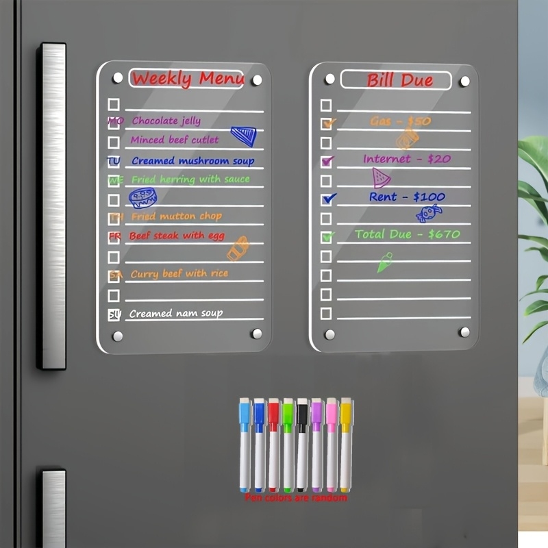 Magnetic Whiteboard Calendar - Acrylic Magnetic Dry Erase Board for