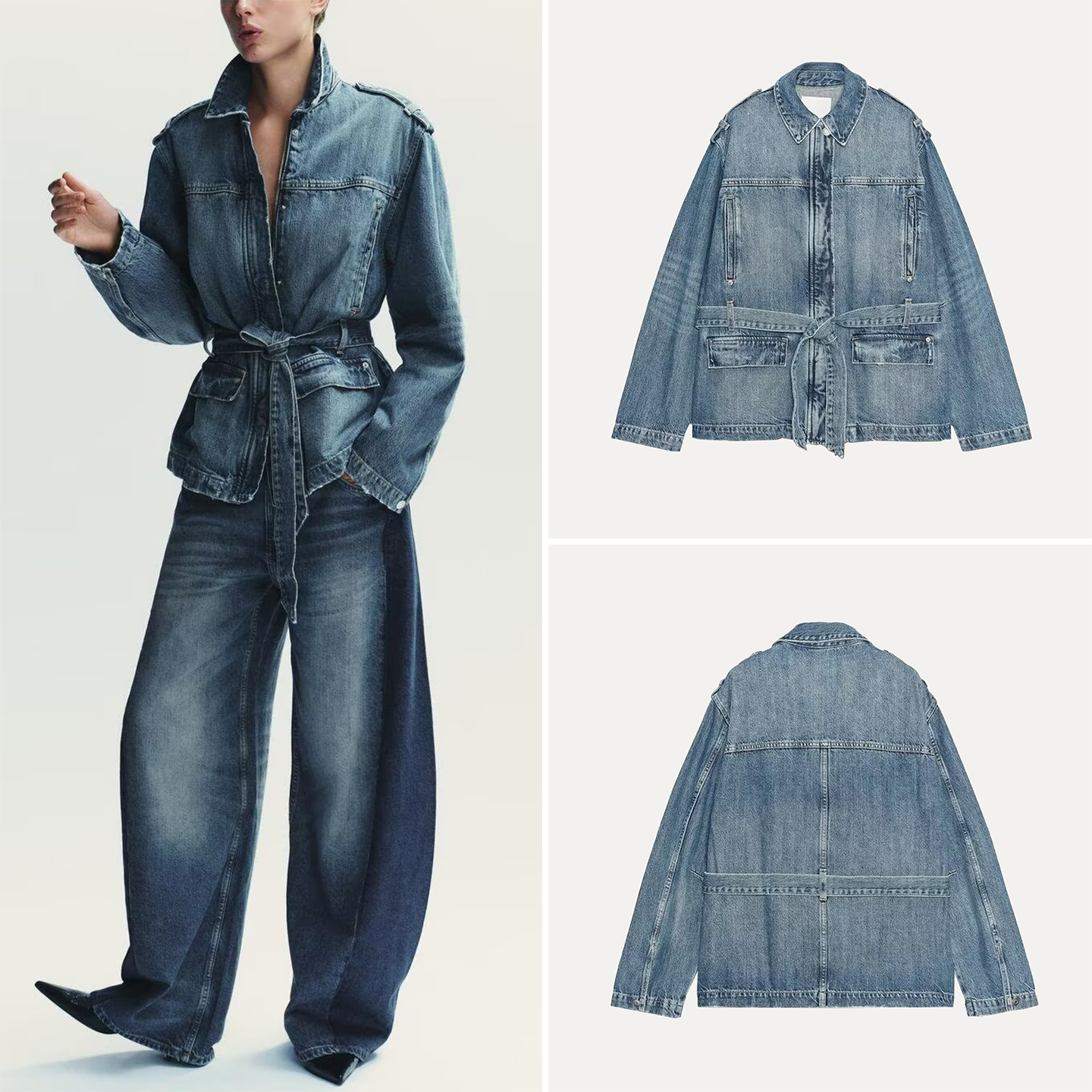 Coat Rack Standing - Ele Long Denim Jaet Women's Autumn