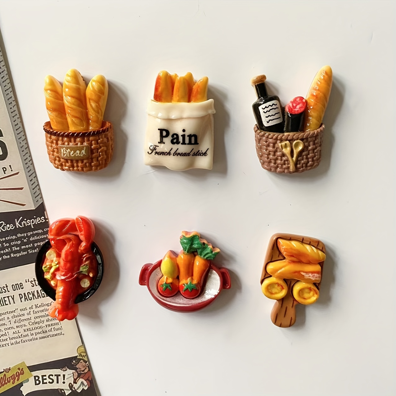Magnetic Whiteboard Calendar - 6Pcs/12pcs Miniature Resin Food Refrigerator Magnets