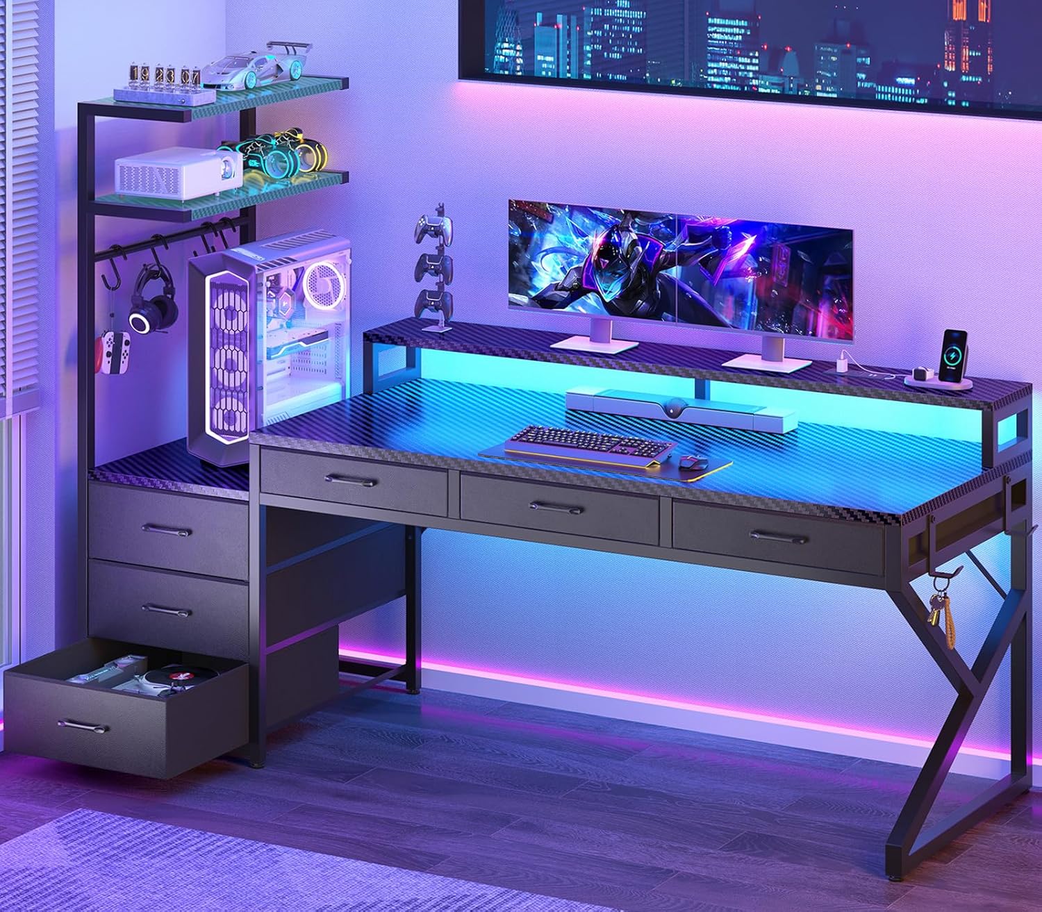Gaming Desk With Hutch - 55