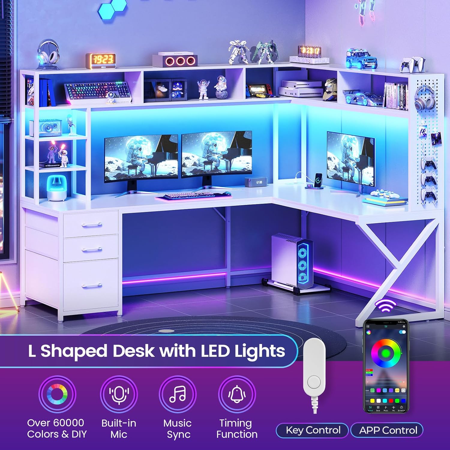Corner L Shaped Convertible Ga – обзор и цена Gaming Desk With Hutch