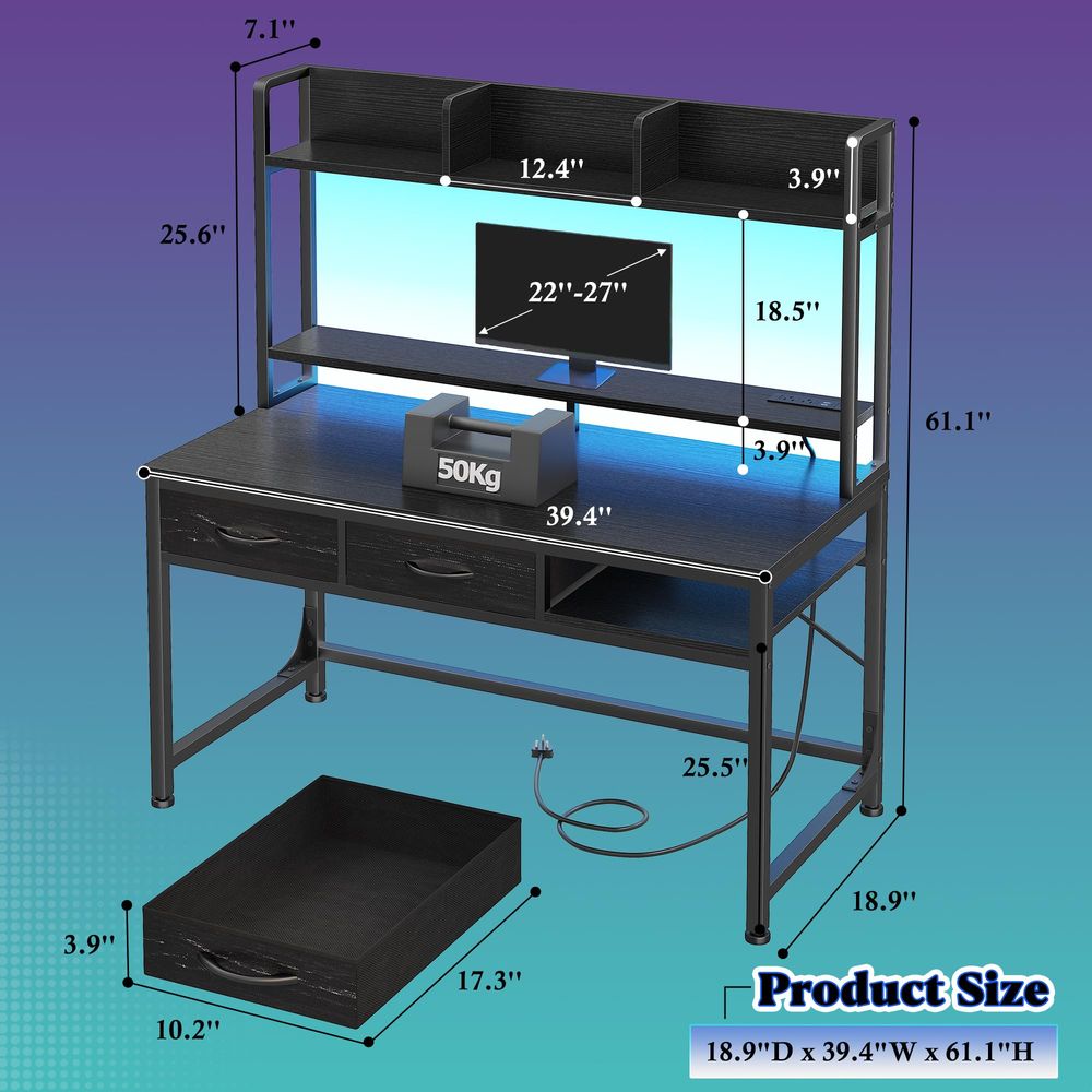 39.4 Computer Desk with Hutch  – обзор и цена Gaming Desk With Hutch