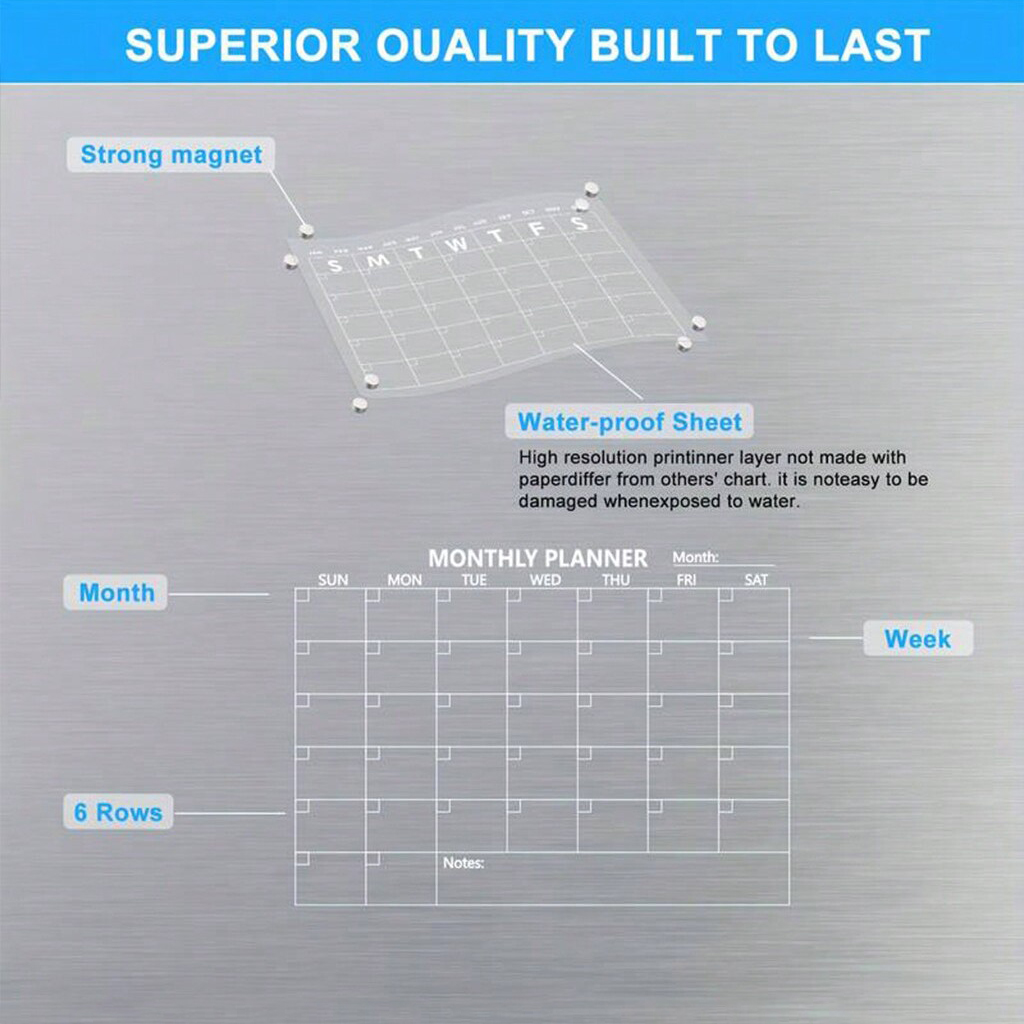 Transparent Acrylic Writing Bo – обзор и цена Magnetic Whiteboard Calendar
