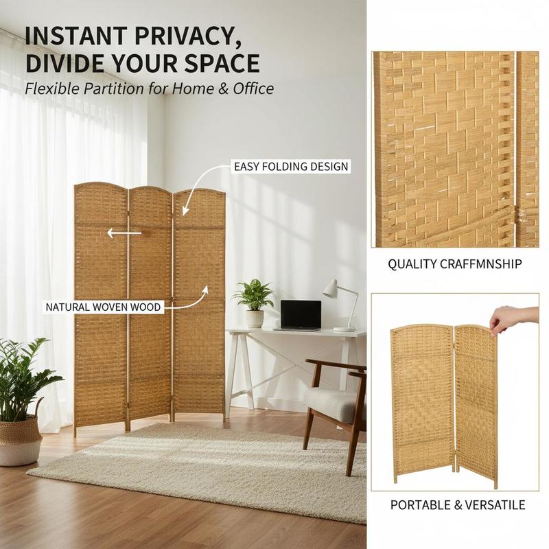 Folding Room Divider Screen 4  – обзор и цена Partition Screen Divider