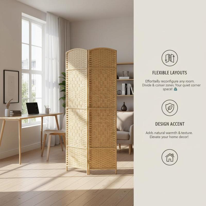 Folding Room Divider Screen 4  – обзор и цена Partition Screen Divider