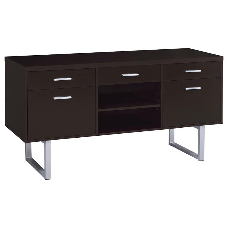 Cappuccino 5-Drawer Credenza w – обзор и цена Office Furniture Credenza