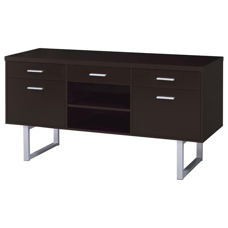 Cappuccino 5-Drawer Credenza w – обзор и цена Office Furniture Credenza