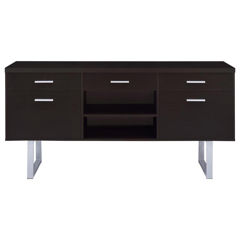 Cappuccino 5-Drawer Credenza w – обзор и цена Office Furniture Credenza