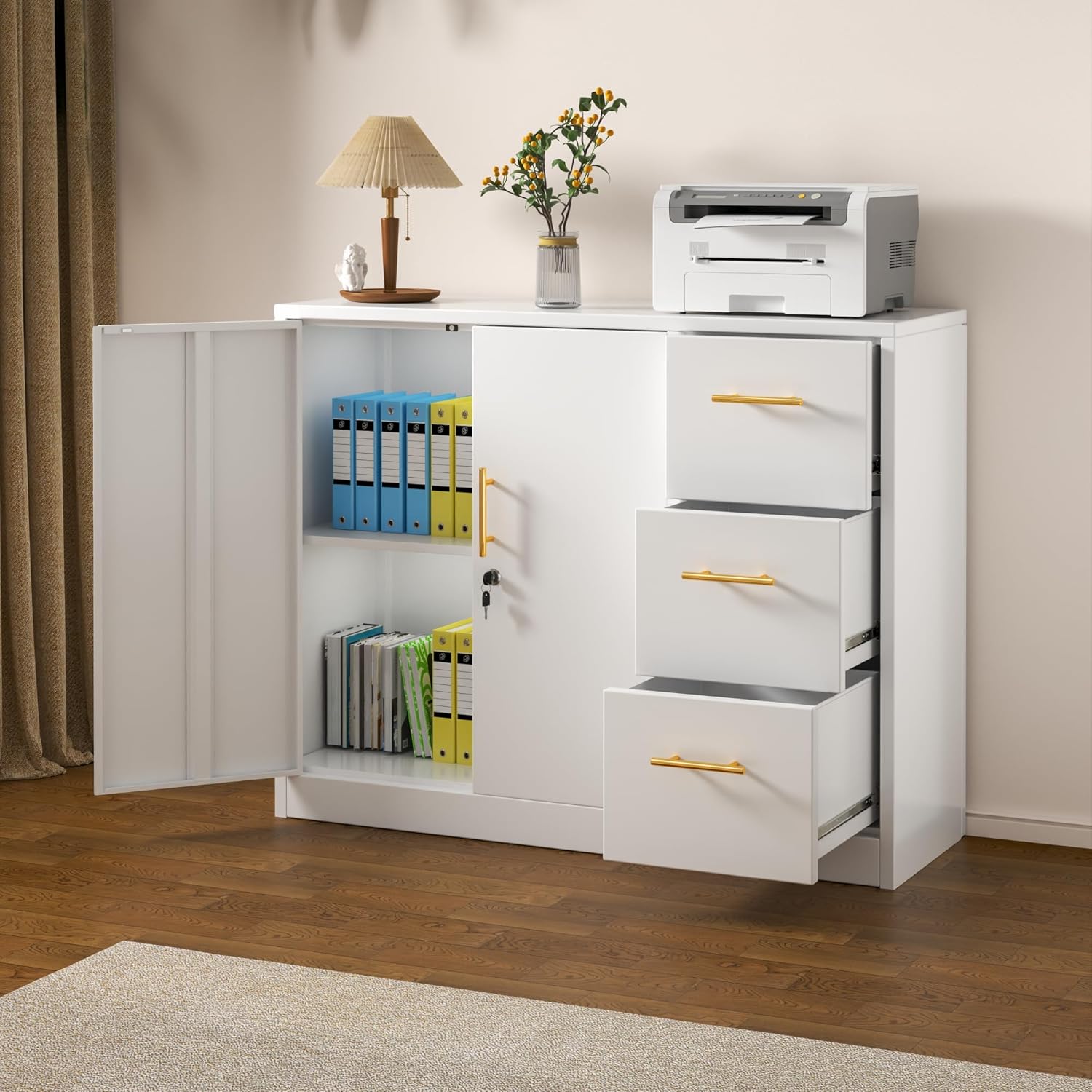 Large Metal Cabinet 3 Drawers  – обзор и цена Office Furniture Credenza