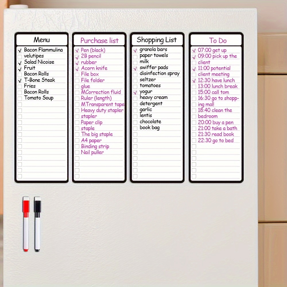 4pcs Magnetic Dry Erase List B – обзор и цена Magnetic Whiteboard Calendar