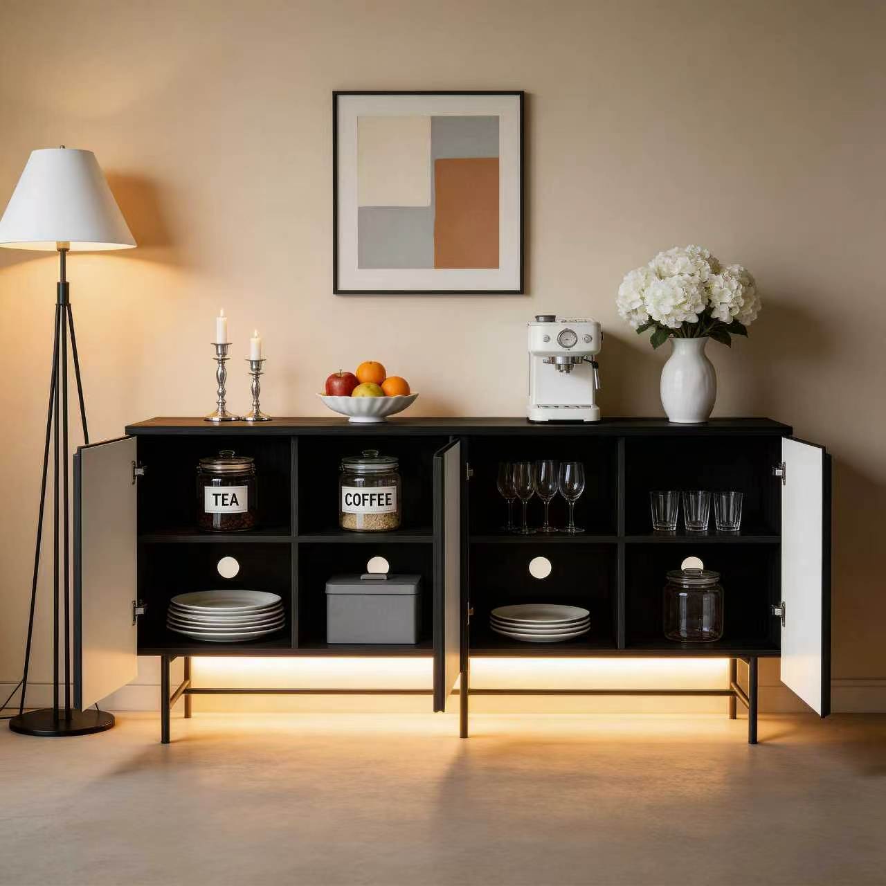 68in Large Fluted Sideboard Ca – обзор и цена Office Furniture Credenza