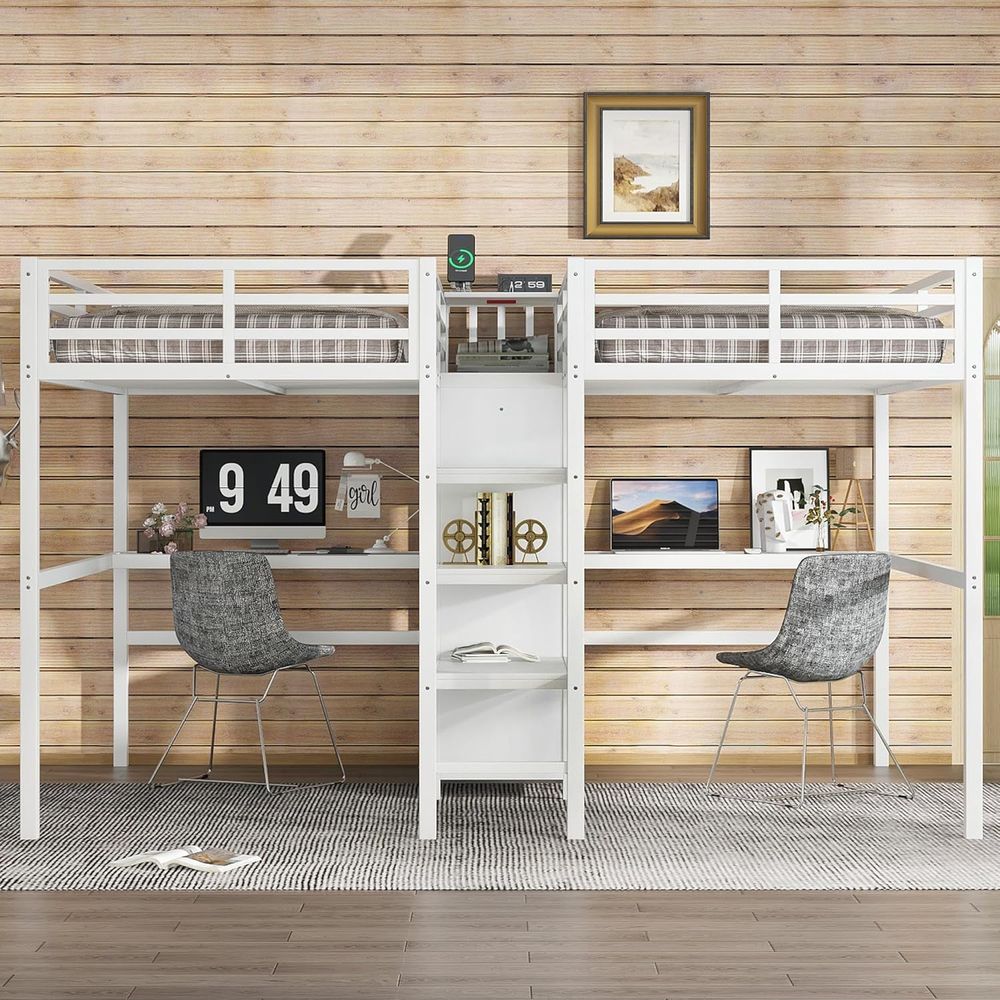 Twin Size Metal Bed with Desk, – обзор и цена Cubicle Shelf Organizer
