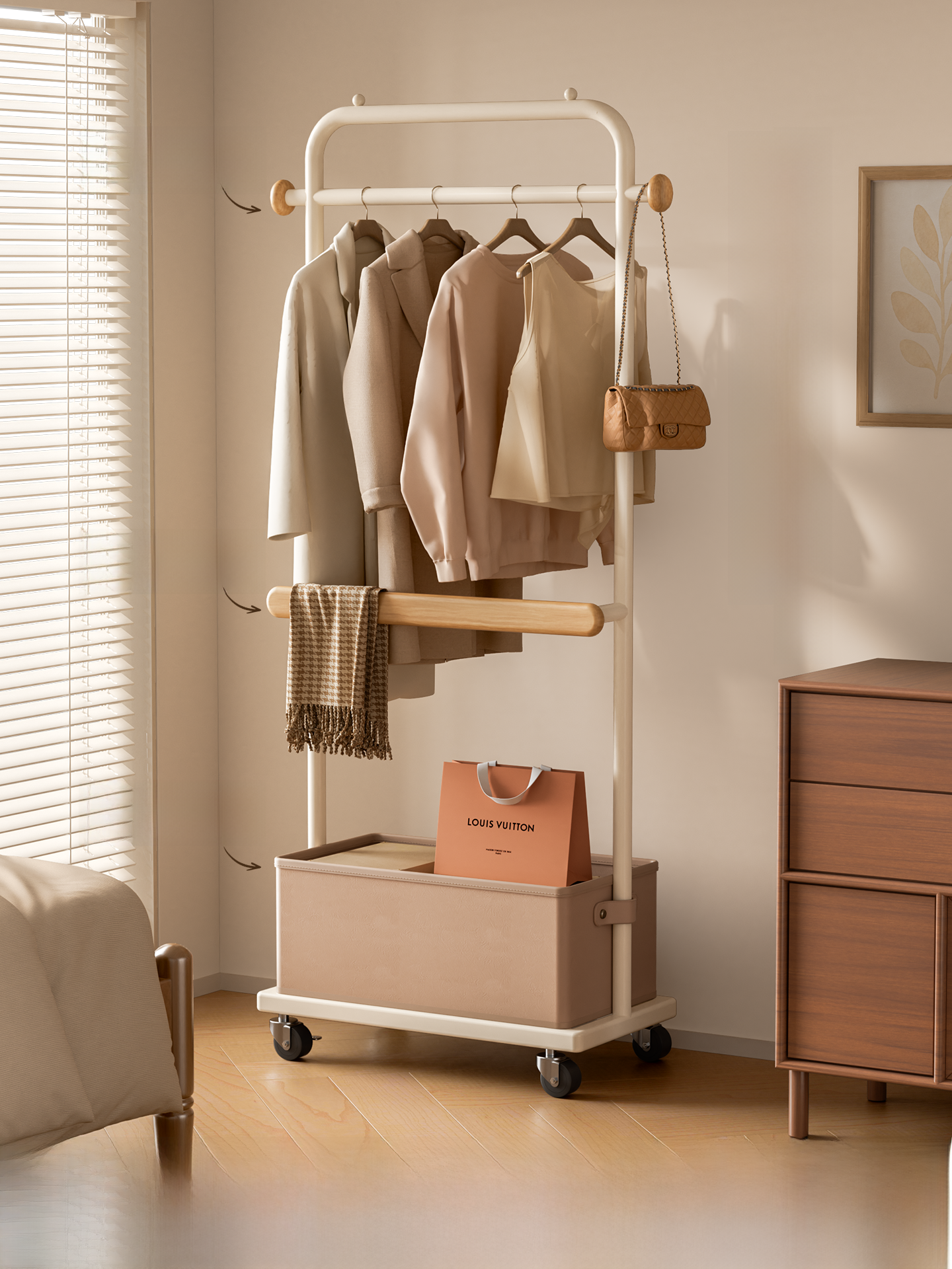 Bedroom Floor Standing Clothes – обзор и цена Coat Rack Standing
