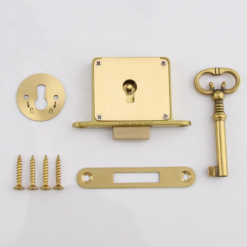 1PC Retro Brass Drawer Lock, O – обзор и цена Office Furniture Hardware