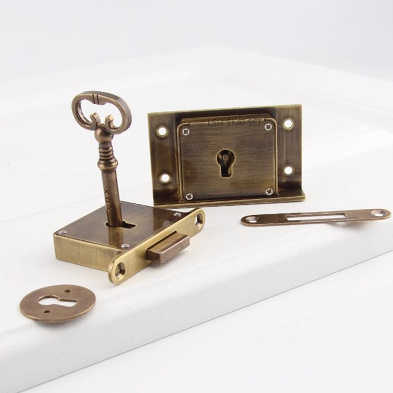 1PC Retro Brass Drawer Lock, O – обзор и цена Office Furniture Hardware