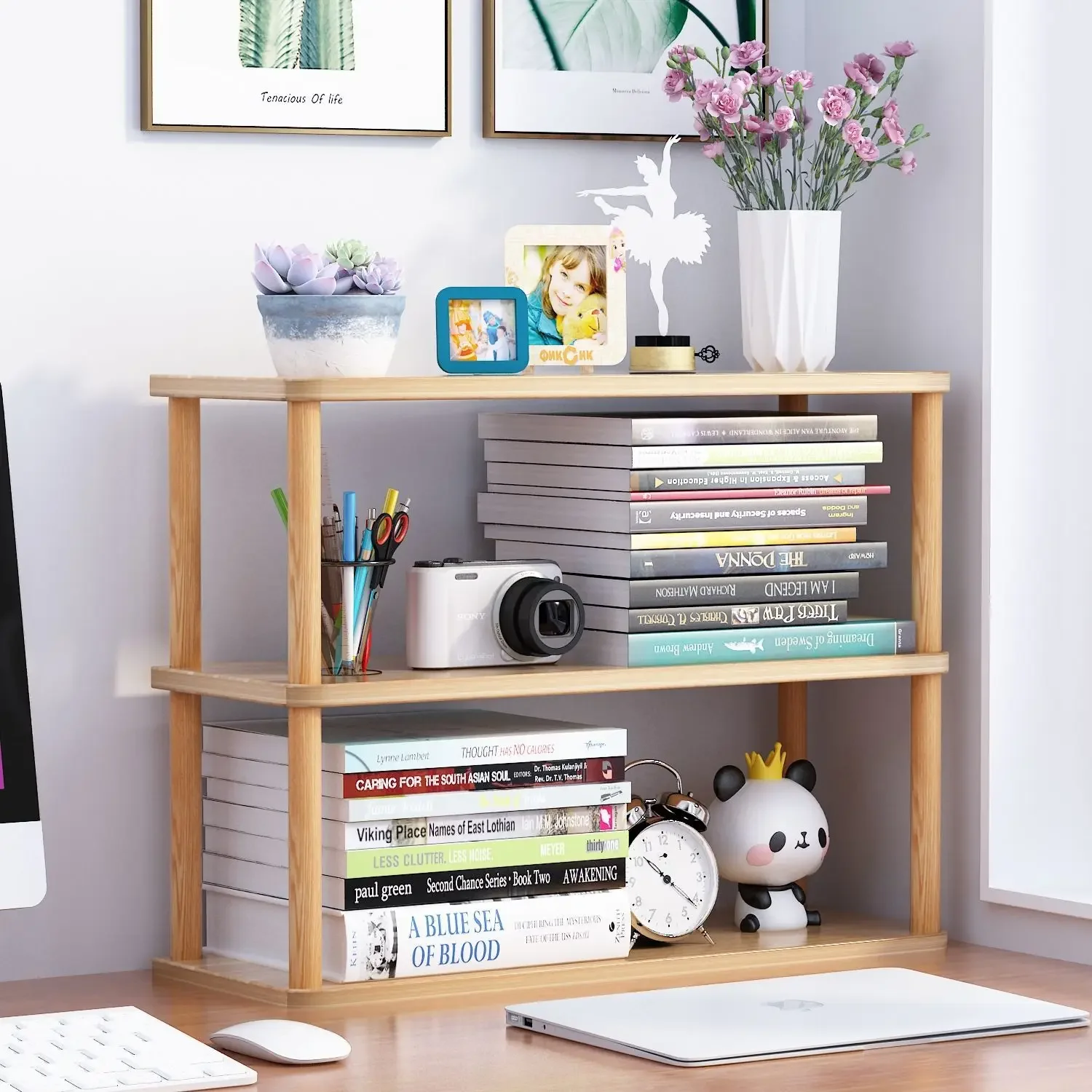 Bookcase Wooden Shelf Desktop  – обзор и цена Cubicle Shelf Organizer