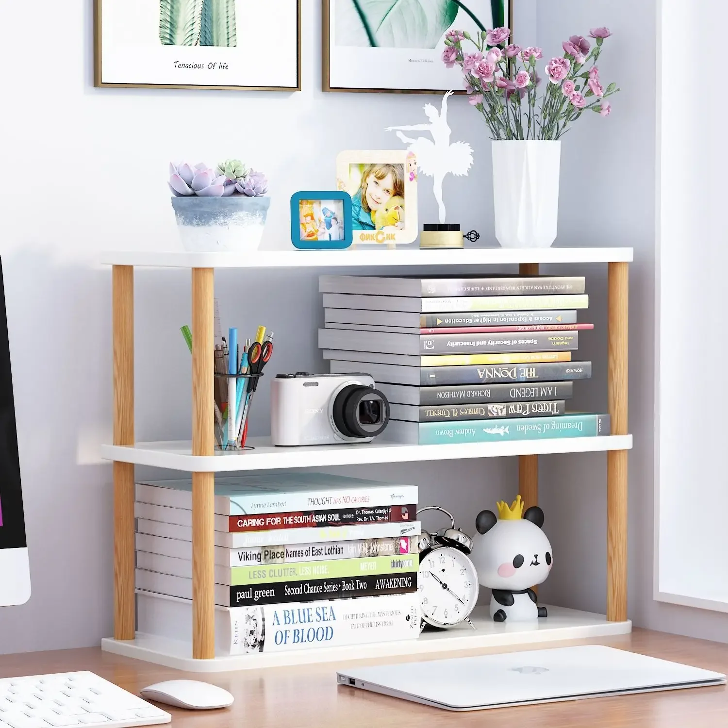 Bookcase Wooden Shelf Desktop  – обзор и цена Cubicle Shelf Organizer