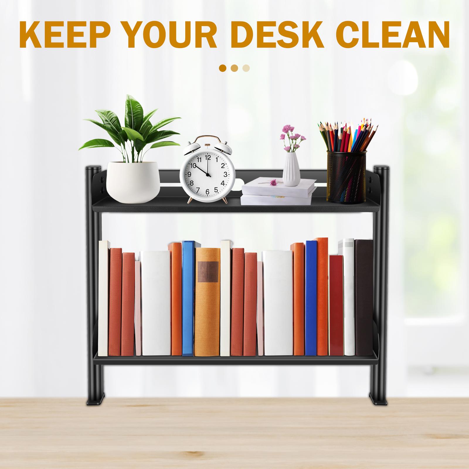 2 Tiers Clamp-on Desk Shelf No – обзор и цена Cubicle Shelf Organizer