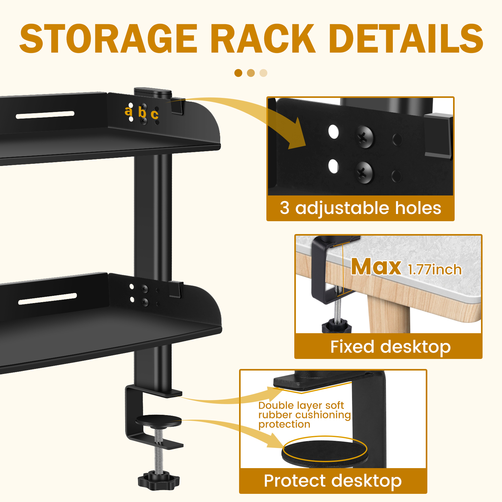 2 Tiers Clamp-on Desk Shelf No – обзор и цена Cubicle Shelf Organizer