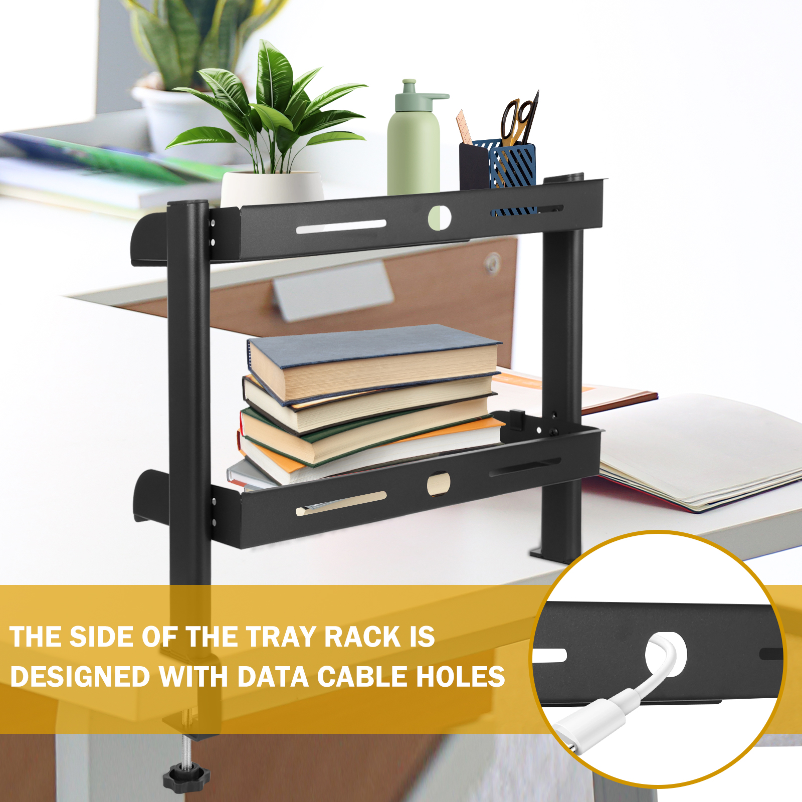 2 Tiers Clamp-on Desk Shelf No – обзор и цена Cubicle Shelf Organizer