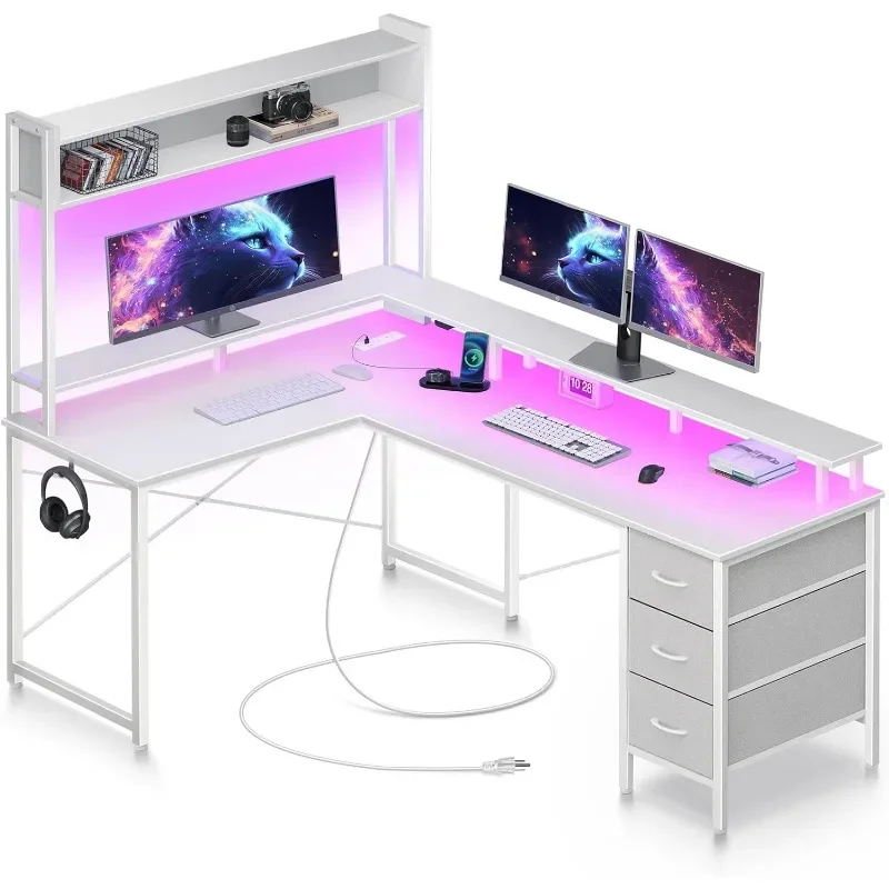 K Computer Desk L Shaped with  – обзор и цена Gaming Desk With Hutch