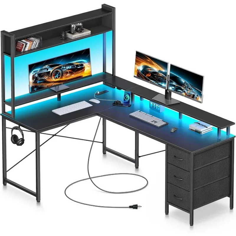 K Computer Desk L Shaped with  – обзор и цена Gaming Desk With Hutch